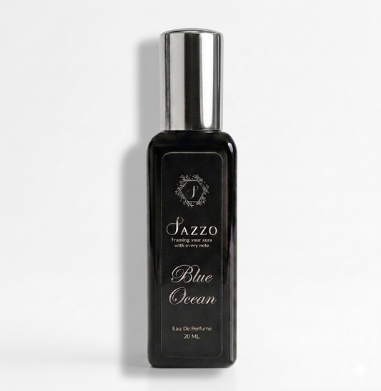 Jazzo Blue Ocean Eau De Perfume 20ML perfume for men and women, long lasting fresh aquatic fragrance in luxury black bottle