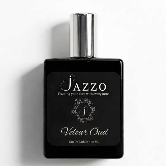 Jazzo Velour Oud long lasting luxury oud perfume for men and women 50ML premium unisex fragrance bottle