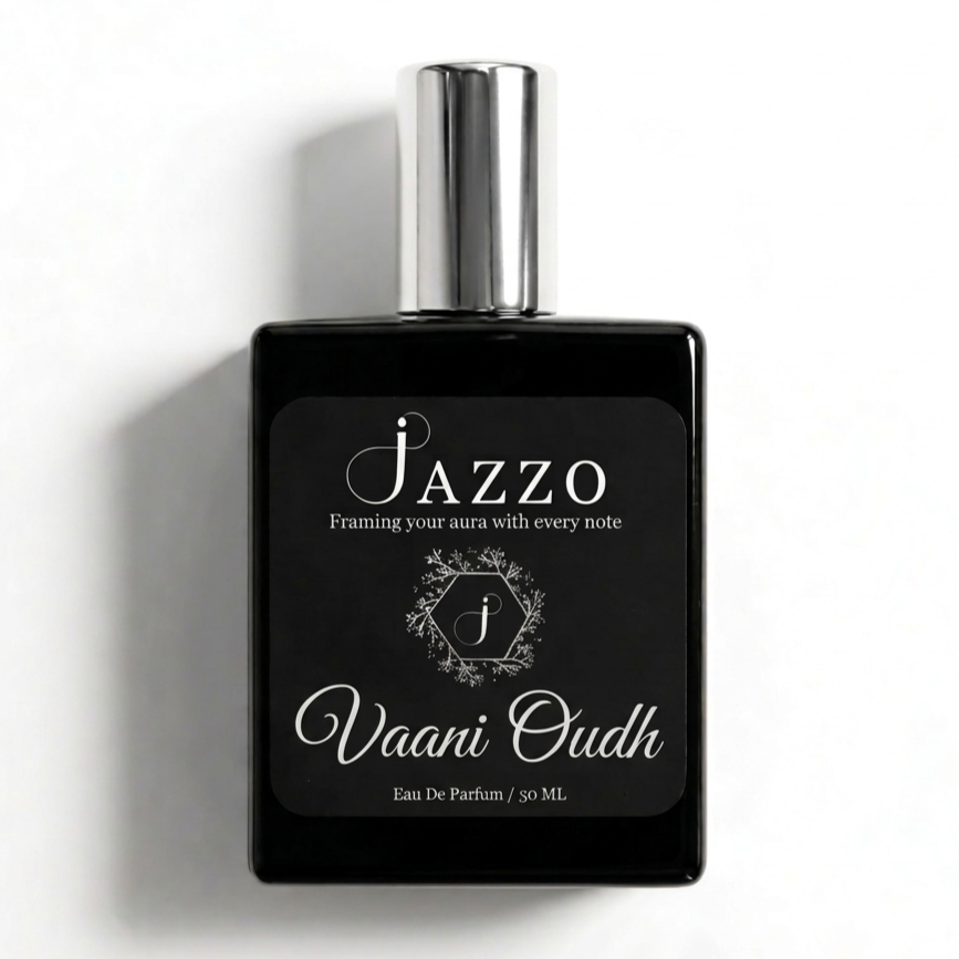 Jazzo Vaani Oud long lasting luxury perfume for men and women 50ML premium oud fragrance bottle