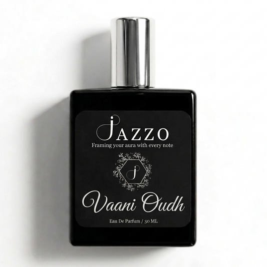Jazzo Vaani Oud long lasting luxury perfume for men and women 50ML premium oud fragrance bottle