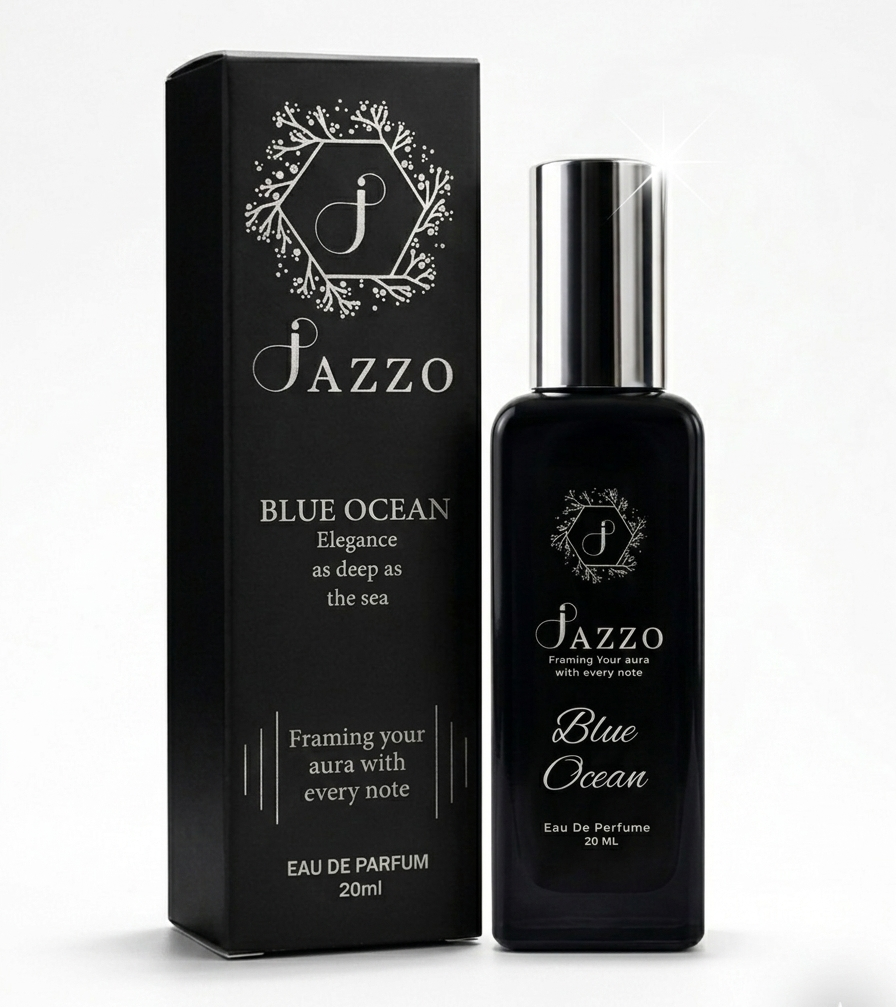 Fresh aquatic perfume for men and women Jazzo Blue Ocean Eau De Perfume 20ML, premium daily wear scent