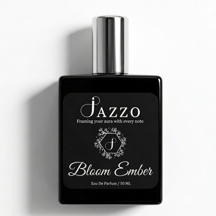 Jazzo Bloom Ember long lasting luxury perfume for men and women 50ML premium floral body fragrance bottle