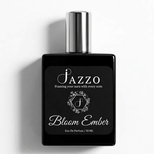 Jazzo Bloom Ember long lasting luxury perfume for men and women 50ML premium floral body fragrance bottle