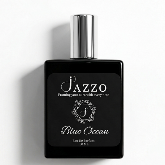 Jazzo Blue Ocean luxury perfume for men and women 50ML, long lasting fresh fragrance black bottle
