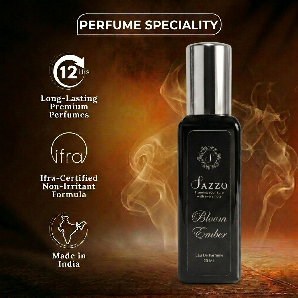 Jazzo Bloom Ember Eau De Perfume 20ML perfume for men and women, strong long lasting fragrance with luxury packaging