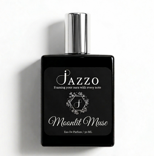 Jazzo Moonlite Muse luxury perfume for men and women 50ML black bottle, long lasting floral fragrance eau de parfum