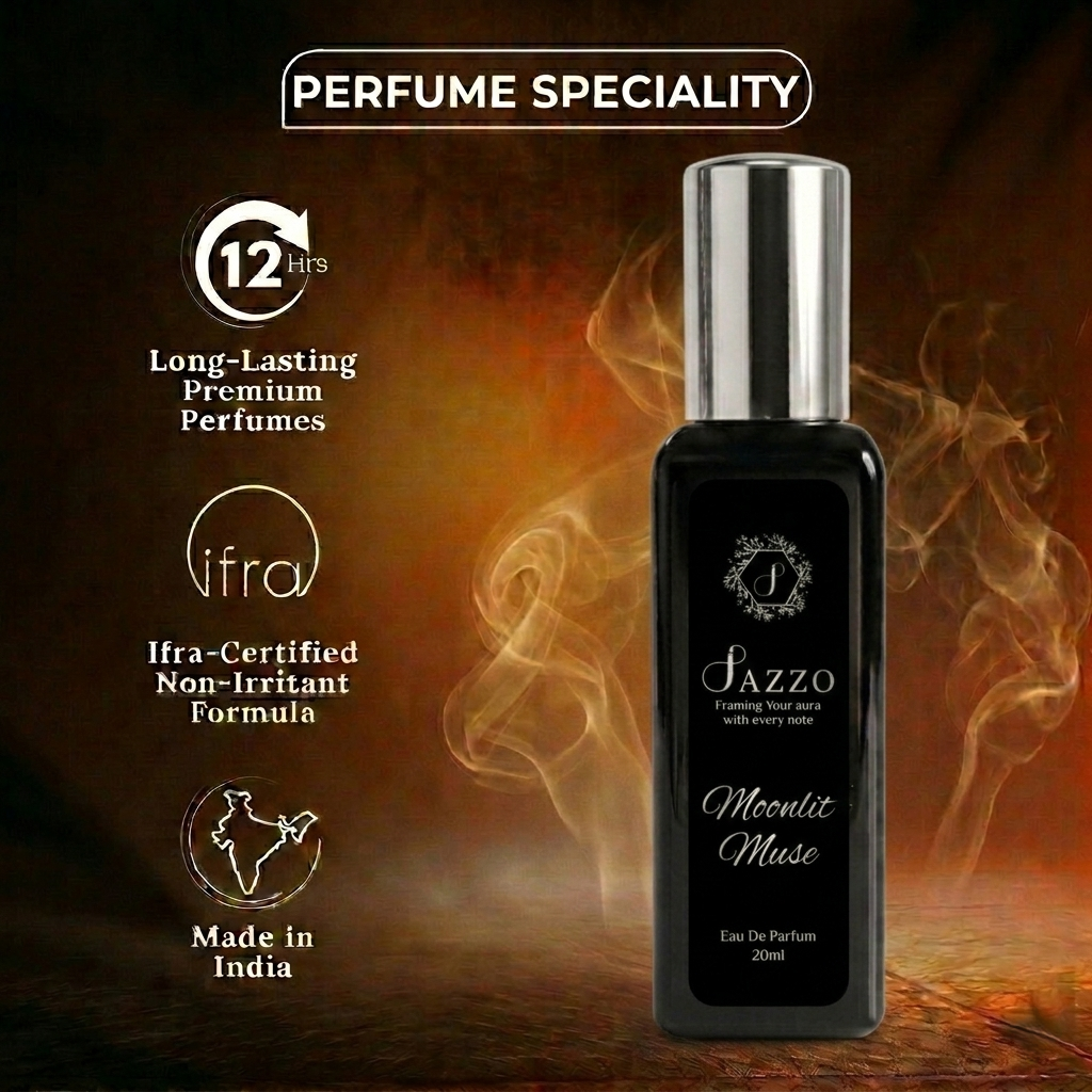 Jazzo Moonlite Muse MM-0120ML perfume for men and women, long lasting 20ML luxury floral fragrance