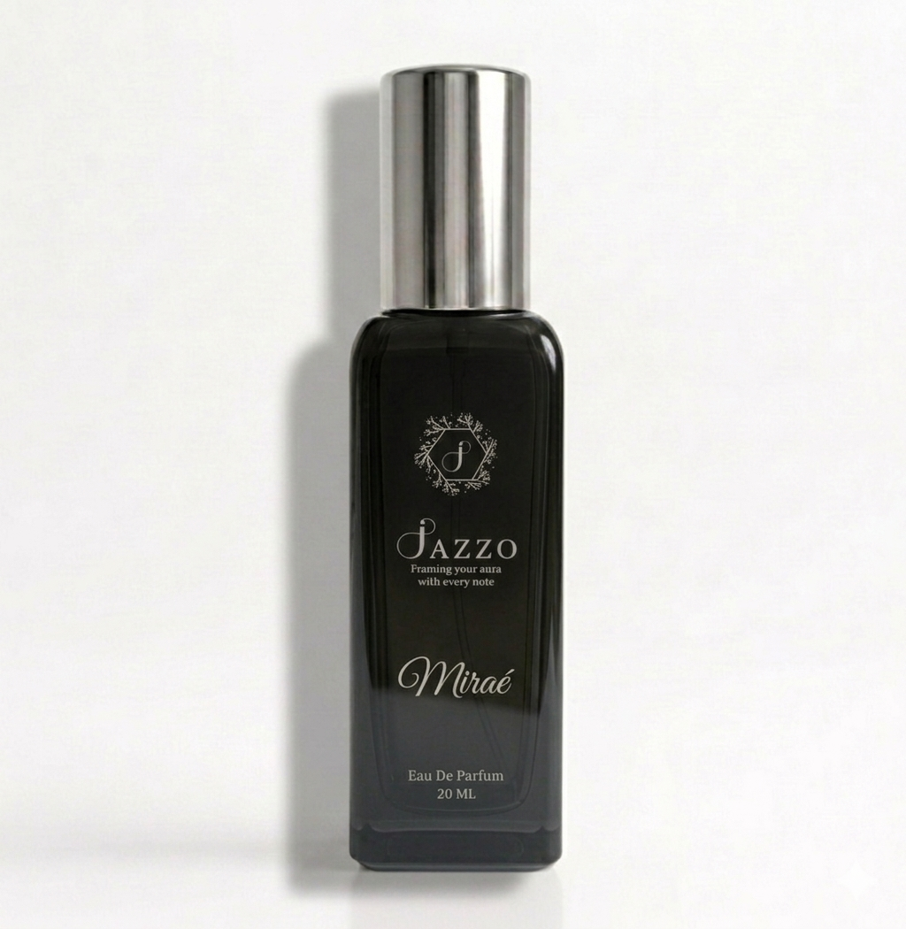 Jazzo Mirae perfume for men and women 20ML, long lasting luxury fragrance with elegant black bottle design