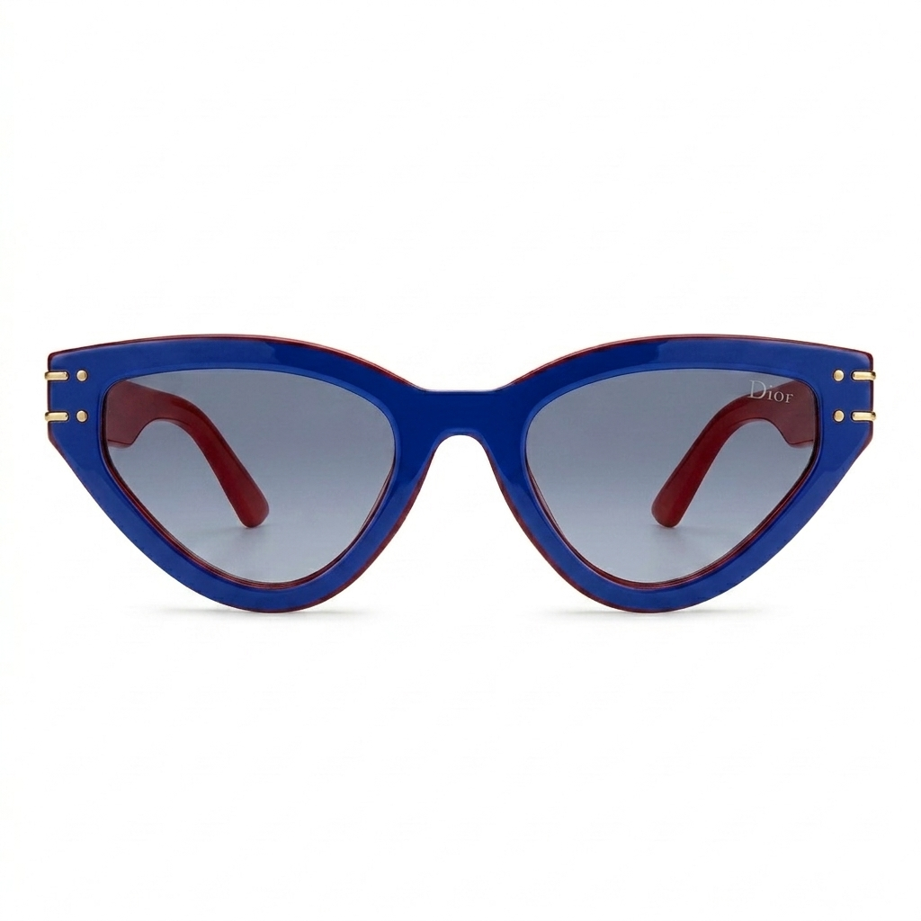 Christian Dior 28 Sunglasses – Iconic Cat-Eye Design in Navy Blue with Gradient Lenses