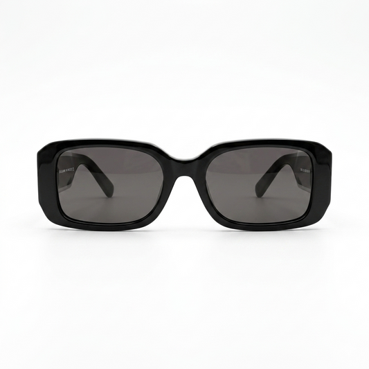 Dolce & Gabbana DG6187 Oversized Rectangular Sunglasses – Glossy Black Acetate with Bold D&G Logo Temples & Dark Grey UV Lenses
