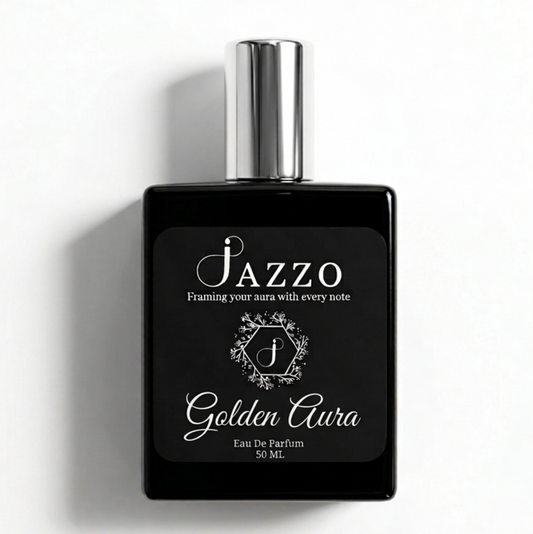 Jazzo Golden Aura luxury perfume for men and women 50ML, long lasting premium fragrance black bottle