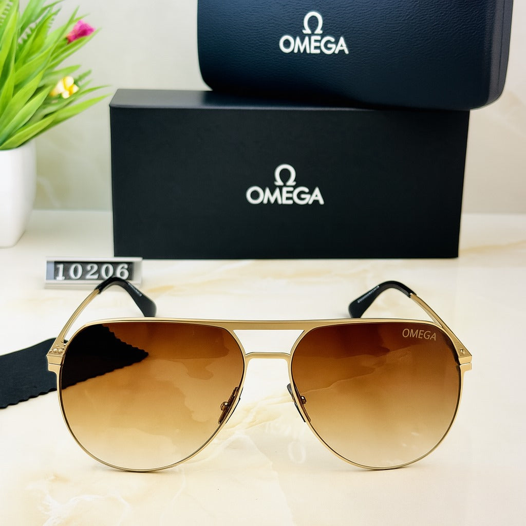 Omega 10206 Brown Gradient Aviators – Classic Cool, Elevated