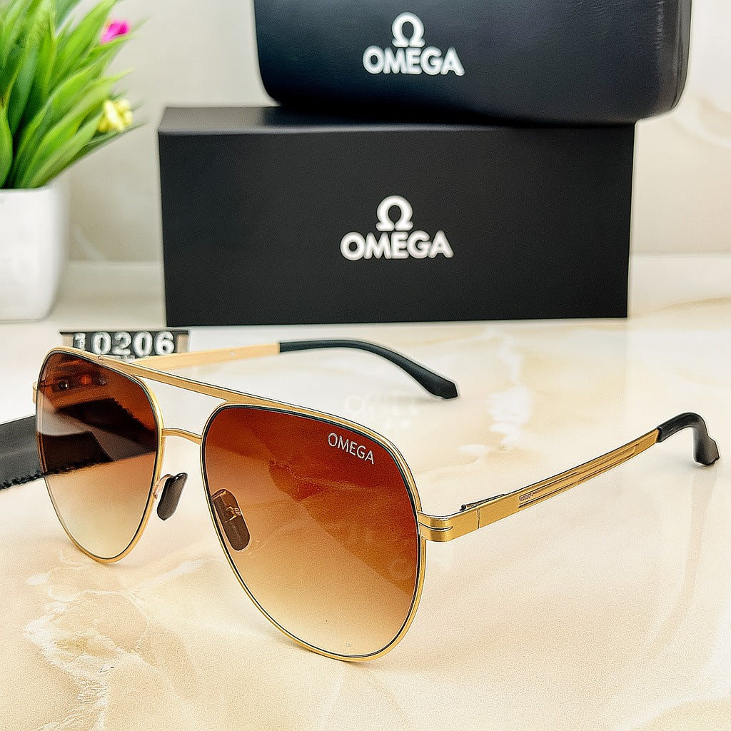 Omega 10206 Brown Gradient Aviators – Classic Cool, Elevated