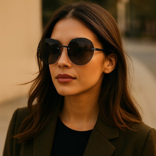 Maybach 38 Black Round Luxury Sunglasses – Premium Minimalist Design