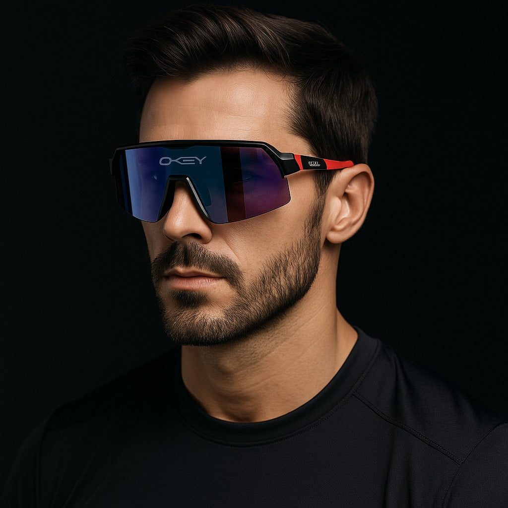 Oakley 1159 Performance Shield Sunglasses for Men & Women – Sports/Outdoor Eyewear with Mirrored Lens + Case