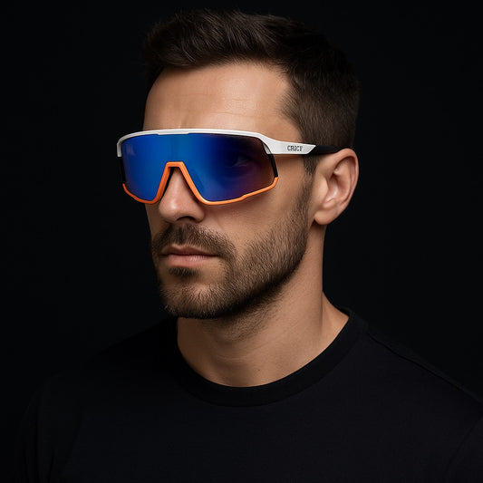 Oakley 2958 White & Orange Sports Sunglasses – Blue Iridium Shield Lens Category: Sports / Performance Sunglasses