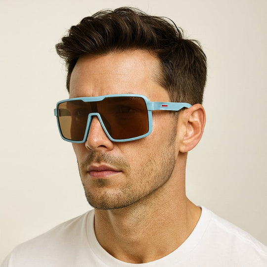 Oakley 9321 Blue Frame Sports Sunglasses – Polarized Shield Lens Category: Sports / Performance Sunglasses