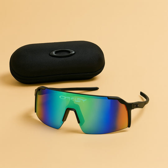 Oakley 9606 Black Sports Sunglasses – Prism Blue Shield Lens Category: Sports / Performance Sunglasses