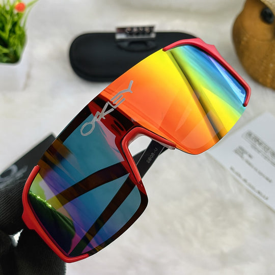 Oakley 9606 Red Frame Sports Sunglasses – Rainbow Shield Lens
