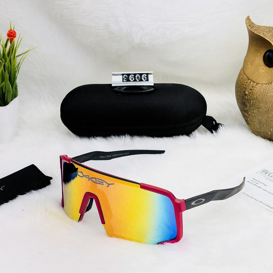 Oakley 9606 Red Frame Sports Sunglasses – Rainbow Shield Lens
