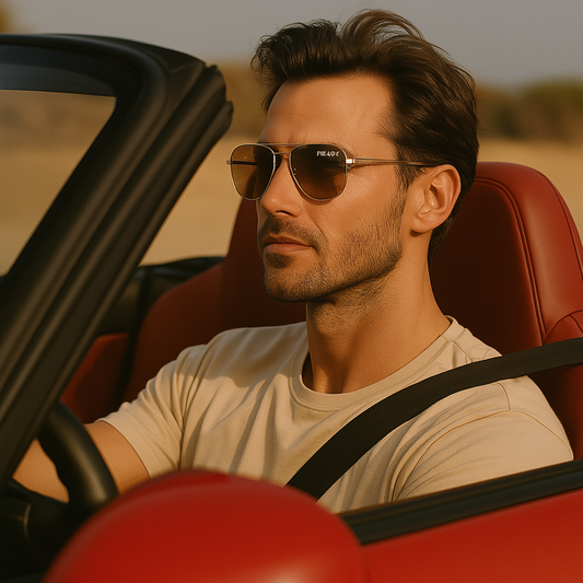 Prada 004 Brown Square Sunglasses – Vintage Class Meets Modern Sophistication