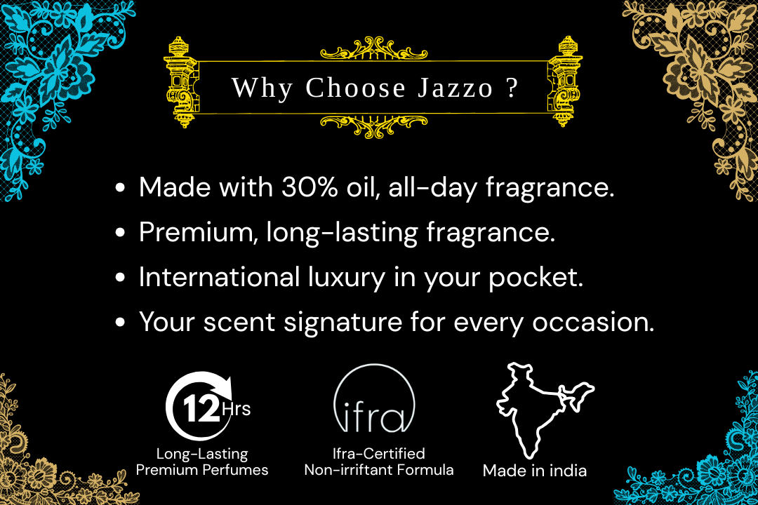 JAZZO Premium Men’s Attar/Perfume Combo Pack|Amber Haze & Golden Aura - Jazzo
