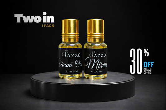 Jazzo Luxury Women’s Attar/Perfume Combo – Vaani Oud & Mirae | Premium Long-Lasting Fragrance Set - Jazzo