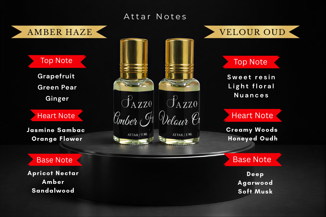 Jazzo Unisex Luxury Combo – Amber Haze & Velour Oud Perfume Set - Jazzo