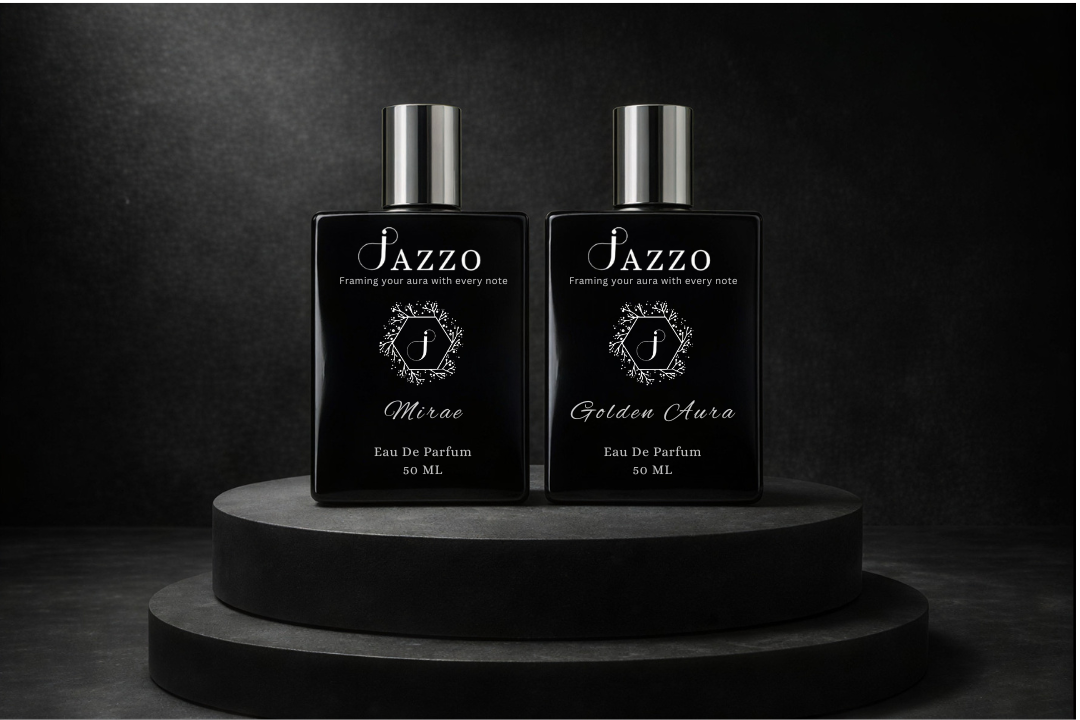 Jazzo Unisex Perfume Combo – Mirae & Golden Aura | Long-Lasting Luxury Fragrance Duo - Jazzo
