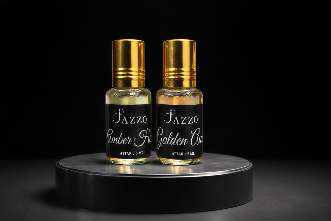 JAZZO Premium Men’s Attar/Perfume Combo Pack|Amber Haze & Golden Aura - Jazzo
