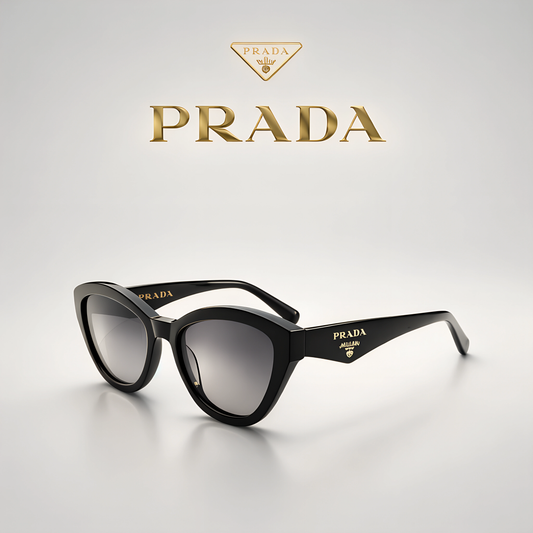 Prada 02 Black Cat Eye Sunglasses for Women. - Jazzo