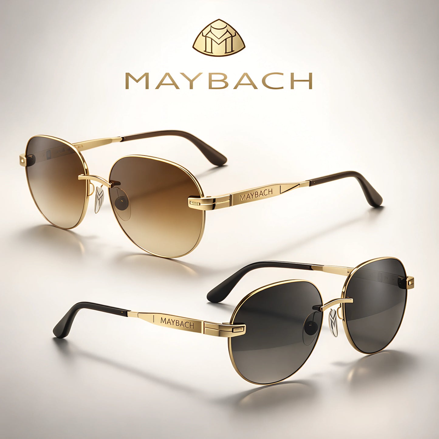 Maybach 38 Brown Gradient Women Rimless Sunglasses - Jazzo